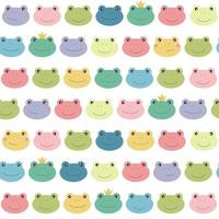 Cute Multicolored Frog Seamless Pattern vector