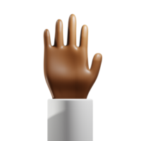 vista frontal de la mano africana neutral 3d png