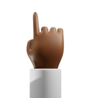Zeigefinger nach oben mit Daumen nach unten 3D-Rückansicht der afrikanischen Hand png
