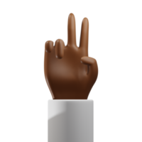 2 dita su con pollice giù 3d africano mano davanti Visualizza png