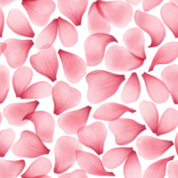 Watercolor pink rose petals seamless pattern background png
