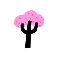 tree hand drawn in flat style. vector children's illustration.