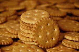 Closeup of salted crackers photo