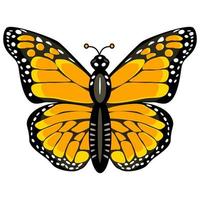 mariposa monarca en técnica plana vector