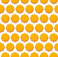 groovy background. Seamless bright repeat pattern of simple blooming flowers in 1970s psychedelic hippie style. graphic decor ornament in retro design. vector illustration