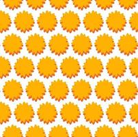 groovy background. Seamless bright repeat pattern of simple blooming flowers in 1970s psychedelic hippie style. graphic decor ornament in retro design. vector illustration