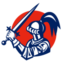 Knight brandishing a sword viewed from side png