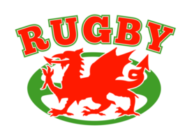 rugby bal Wales rood welsh draak png