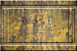Texture of yellow rough rusted metal surface with bulky gray highlighted portions which can be seen on exposure to light. Preparation for the background processing of slides and spreadsheets photo