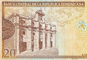 Panteon Nacional building depicted on old twenty peso note Dominican republic money photo