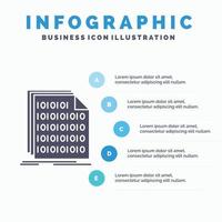 Binary. code. coding. data. document Infographics Template for Website and Presentation. GLyph Gray icon with Blue infographic style vector illustration.