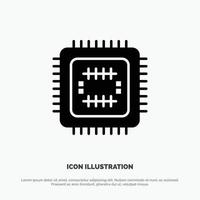 System Tech Technology Cpu solid Glyph Icon vector