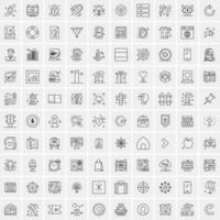 conjunto de 100 iconos de línea de negocios creativos vector