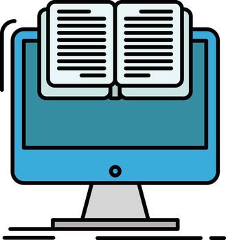 documento archivo computadora cv libro color plano icono vector icono banner plantilla