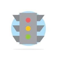 Light Traffic signal Navigation rule Abstract Circle Background Flat color Icon vector