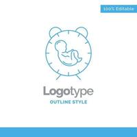 Blue Logo design for delivery. time. baby. birth. child. vector