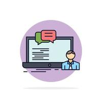 training course online computer chat Flat Color Icon Vector