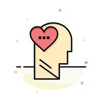 Feelings Love Mind Head Abstract Flat Color Icon Template