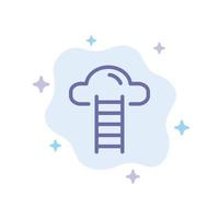 Stair Cloud User Interface Blue Icon on Abstract Cloud Background vector