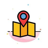 Location Map Pointer Abstract Flat Color Icon Template vector