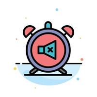 Alarm Clock Mute Off Sound Abstract Flat Color Icon Template vector