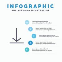 Download Video Twitter Line icon with 5 steps presentation infographics Background vector