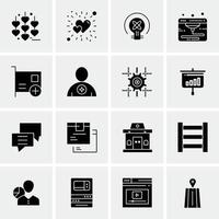 16 iconos de negocios universales vector ilustración de icono creativo para usar en proyectos relacionados con la web y dispositivos móviles