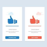 Like Business Finger Hand Solution Thumbs  Blue and Red Download and Buy Now web Widget Card Templat vector