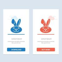 Bunny Easter Rabbit  Blue and Red Download and Buy Now web Widget Card Template vector