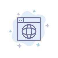 diseño web internet globo mundo icono azul sobre fondo de nube abstracta vector