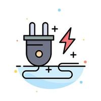 Energy Plug Power Nature Abstract Flat Color Icon Template vector