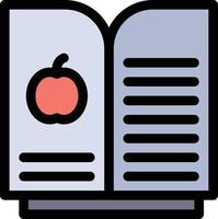 libro apple ciencia color plano icono vector icono banner plantilla