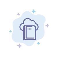 Cloud File Data Computing Blue Icon on Abstract Cloud Background vector