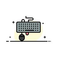 Device Interface Keyboard Mouse Obsolete  Business Flat Line Filled Icon Vector Banner Template