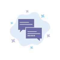 Chat Comment Message Education Blue Icon on Abstract Cloud Background vector