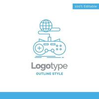 Blue Logo design for Game. gaming. internet. multiplayer vector