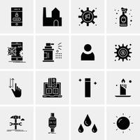 16 iconos universales de negocios vector ilustración de icono creativo para usar en proyectos relacionados con la web y dispositivos móviles