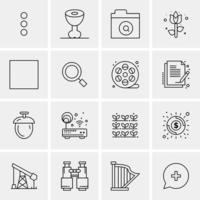 16 iconos de negocios universales vector ilustración de icono creativo para usar en proyectos relacionados con la web y dispositivos móviles