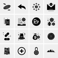 16 iconos de negocios universales vector ilustración de icono creativo para usar en proyectos relacionados con la web y dispositivos móviles