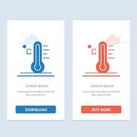 Cloud Light Rainy Sun Temperature  Blue and Red Download and Buy Now web Widget Card Template vector