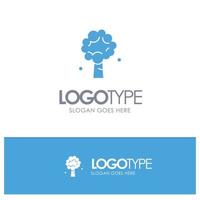 Tree Apple Apple Tree Nature Spring Blue Solid Logo with place for tagline vector