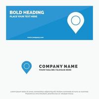 Location Marker Pin SOlid Icon Website Banner and Business Logo Template vector