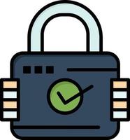 Lock Padlock Security Secure  Flat Color Icon Vector icon banner Template