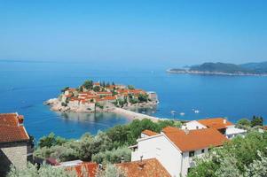 panorama of st. stephan s peninsula, travel to the pearl of the Adriatic - Montenegro photo