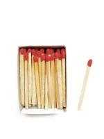 Matches in a box on white background photo