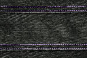 The texture of black denim cloth photo