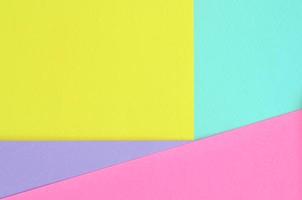 Texture background of fashion pastel colors. Pink, violet, yellow and blue geometric pattern papers. minimal abstract photo