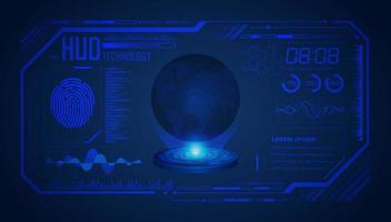 Modern World Map Holographic Projector on Technology Background vector