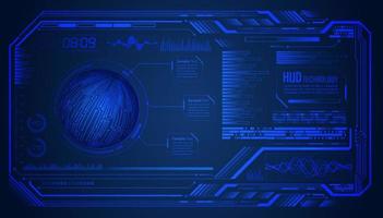 Modern HUD Technology Screen Blue Background vector