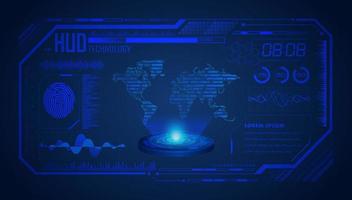 Modern World Map Holographic Projector on Technology Background vector